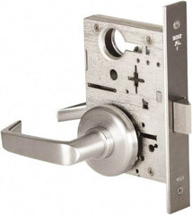 Best - Grade 1 Passage Lever Lockset - 2-3/4" Back Set, Keyless Cylinder, Brass Alloy, Satin Chrome Finish - Exact Tool & Supply