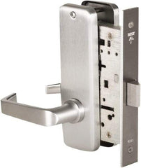 Best - Grade 1 Passage Lever Lockset - 2-3/4" Back Set, Keyless Cylinder, Brass Alloy, Satin Chrome Finish - Exact Tool & Supply