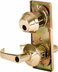 Stanley - Grade 2 Entry Lever Lockset - 2-3/4" Back Set, Key In Lever Cylinder, Brass Alloy, Bright Brass Finish - Exact Tool & Supply