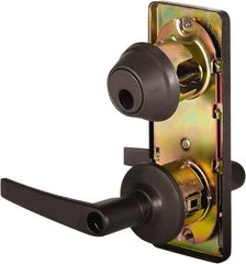 Stanley - Grade 2 Entry Lever Lockset - 2-3/4" Back Set, Key In Lever Cylinder, Brass Alloy, Oil Rubbed Bronze Finish - Exact Tool & Supply