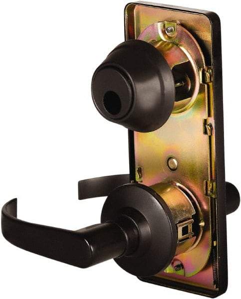 Stanley - Grade 2 Passage Lever Lockset - 2-3/4" Back Set, Keyless Cylinder, Brass Alloy, Oil Rubbed Bronze Finish - Exact Tool & Supply