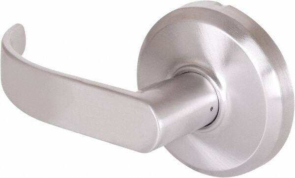 Stanley - Grade 1 Dummy Lever Lockset - 2-3/4" Back Set, Keyless Cylinder, Brass Alloy, Satin Chrome Finish - Exact Tool & Supply