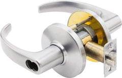 Best - Grade 1 Classroom Lever Lockset - 2-3/4" Back Set, Key In Lever Cylinder, Brass Alloy, Satin Chrome Finish - Exact Tool & Supply