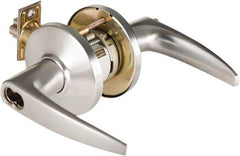 Best - Grade 1 Storeroom Lever Lockset - 2-3/4" Back Set, Key In Lever Cylinder, Brass Alloy, Satin Chrome Finish - Exact Tool & Supply