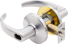 Best - Grade 1 Security Lever Lockset - 2-3/4" Back Set, Key In Lever Cylinder, Brass Alloy, Satin Chrome Finish - Exact Tool & Supply