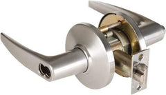 Best - Grade 1 Dormitory Lever Lockset - 2-3/4" Back Set, Keyless Cylinder, Brass Alloy, Satin Chrome Finish - Exact Tool & Supply