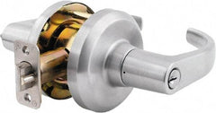 Stanley - Grade 1 Classroom Lever Lockset - 2-3/4" Back Set, Key In Lever Cylinder, Brass Alloy, Satin Chrome Finish - Exact Tool & Supply