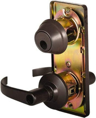 Stanley - Grade 2 Entry Lever Lockset - 2-3/4" Back Set, Key In Lever Cylinder, Brass Alloy, Oil Rubbed Bronze Finish - Exact Tool & Supply