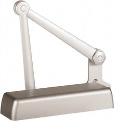 Stanley - 11-1/4" Closer Body Length, Multi-Size Closer Manual Damper - Painted Aluminum Finish, Left Hand - Exact Tool & Supply