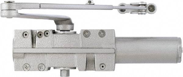 Stanley - 11-1/4" Closer Body Length, Multi-Size Closer Manual Damper - Painted Aluminum Finish, Reversible - Exact Tool & Supply