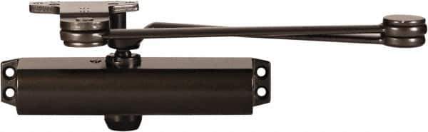 Stanley - 9-3/4" Closer Body Length, Multi-Size Closer Manual Damper - Painted Aluminum Finish, Reversible - Exact Tool & Supply