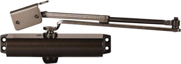 Stanley - 9-3/4" Closer Body Length, Multi-Size Closer Manual Damper - Painted Aluminum Finish, Reversible - Exact Tool & Supply