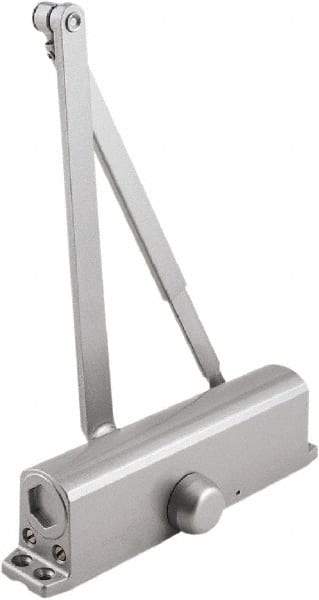 Stanley - 9-3/4" Closer Body Length, Multi-Size Closer Manual Damper - Painted Aluminum Finish, Reversible - Exact Tool & Supply