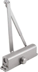 Stanley - 9-3/4" Closer Body Length, Multi-Size Closer Manual Damper - Painted Aluminum Finish, Reversible - Exact Tool & Supply