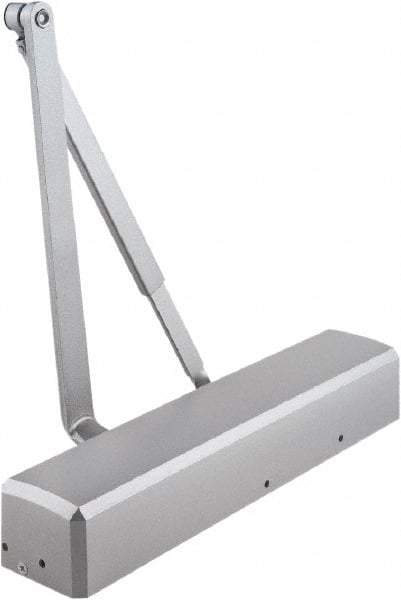 Stanley - Multisized Power Operated Damper - Multimount, Reversible Hand, Painted Aluminum Finish - Exact Tool & Supply