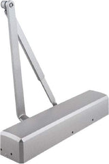 Stanley - Multisized Power Operated Damper - Multimount, Reversible Hand, Painted Aluminum Finish - Exact Tool & Supply