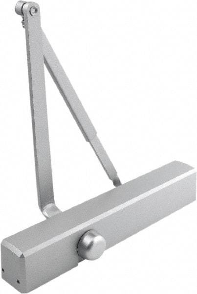 Stanley - Multisized Power Operated Damper - Multimount, Reversible Hand, Painted Aluminum Finish - Exact Tool & Supply