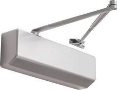 Stanley - Multisized Power Operated Damper - Multimount, Reversible Hand, Painted Aluminum Finish - Exact Tool & Supply