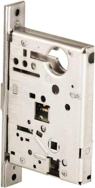 Stanley - Grade 1 All Purpose Lever Lockset - 2-3/4" Back Set, Best SFIC Cylinder, Brass Alloy, Satin Chrome Finish - Exact Tool & Supply
