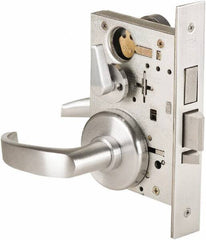 Stanley - Grade 1 Dormitory Lever Lockset - 2-3/4" Back Set, Best SFIC Cylinder, Brass Alloy, Satin Chrome Finish - Exact Tool & Supply