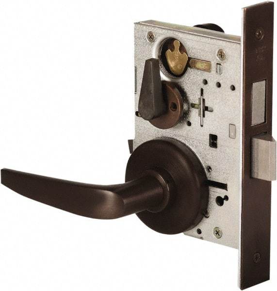 Stanley - Grade 1 Dormitory Lever Lockset - 2-3/4" Back Set, Best SFIC Cylinder, Brass Alloy, Oil Rubbed Bronze Finish - Exact Tool & Supply