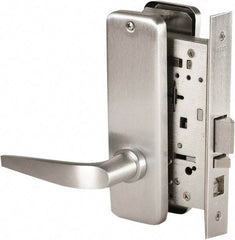Stanley - Grade 1 Office Lever Lockset - 2-3/4" Back Set, Best SFIC Cylinder, Brass Alloy, Satin Chrome Finish - Exact Tool & Supply