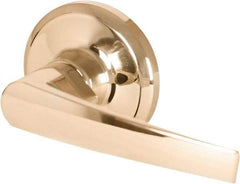 Stanley - Grade 2 Dummy Lever Lockset - 2-3/8 & 2-3/4" Back Set, Keyless Cylinder, Brass Alloy, Bright Brass Finish - Exact Tool & Supply