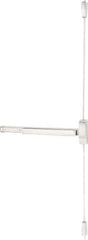 Precision - 36" OAL Reversible Unrated Flatbar - 32 to 36" Door Width, Satin Stainless Steel Finish, Grade 1, 2100 Series - Exact Tool & Supply