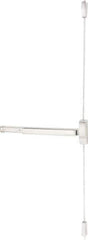 Precision - 48" OAL Right Hand Reverse Unrated Flatbar - 32 to 48" Door Width, Satin Stainless Steel Finish, Grade 1, 2100 Series - Exact Tool & Supply