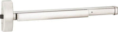 Precision - 36" OAL Reversible Unrated Flatbar - 32 to 36" Door Width, Satin Stainless Steel Finish, Grade 1, 2100 Series - Exact Tool & Supply