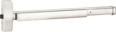 Precision - 36" OAL Right Hand Reverse Unrated Flatbar - 32 to 36" Door Width, Satin Stainless Steel Finish, Grade 1, 2100 Series - Exact Tool & Supply
