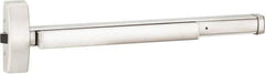 Precision - 36" OAL Right Hand Reverse Unrated Flatbar - 32 to 36" Door Width, Satin Stainless Steel Finish, Grade 1, 2100 Series - Exact Tool & Supply