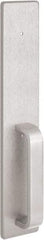 Precision - 15" OAL Right Hand Reverse Unrated Flatbar - 32 to 36" Door Width, Satin Stainless Steel Finish, Grade 1, 2100 Series - Exact Tool & Supply