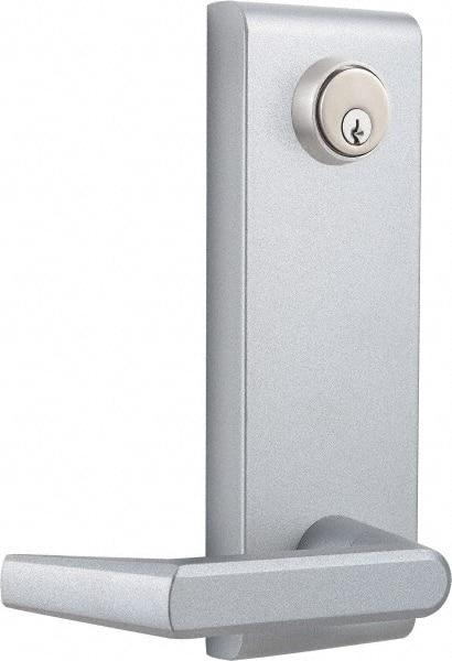 Precision - 8" OAL Nonhanded Flatbar - 32 to 36" Door Width, Painted Aluminum Finish, Grade 1, Stanley Commercial Hardware - Exact Tool & Supply