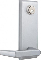 Precision - 8" OAL Nonhanded Flatbar - 32 to 36" Door Width, Painted Aluminum Finish, Grade 1, Stanley Commercial Hardware - Exact Tool & Supply