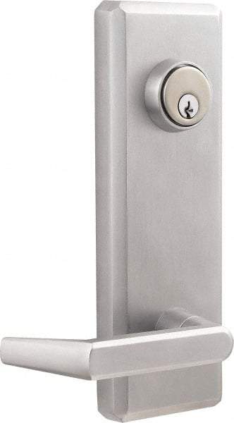 Precision - 10" OAL Nonhanded Flatbar - 32 to 36" Door Width, Satin Chrome Finish, Grade 1, Stanley Commercial Hardware - Exact Tool & Supply