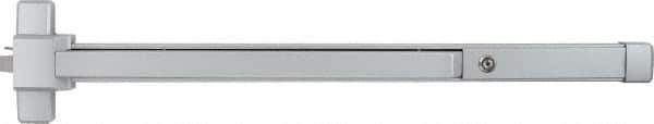 Precision - 48" OAL Nonhanded Flatbar - 32 to 48" Door Width, Painted Aluminum Finish, Grade 1, Stanley Commercial Hardware - Exact Tool & Supply