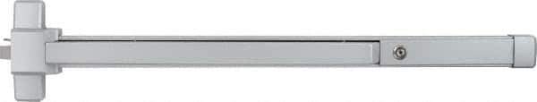 Precision - 36" OAL Nonhanded Flatbar - 32 to 36" Door Width, Painted Aluminum Finish, Grade 1, Stanley Commercial Hardware - Exact Tool & Supply