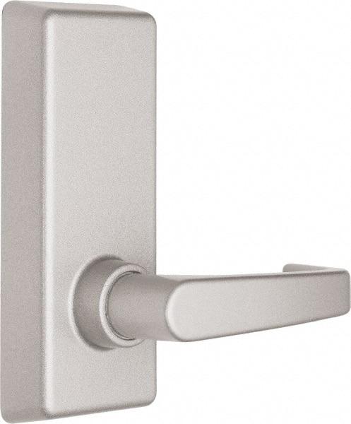 Precision - 7" OAL Reversible Unrated Flatbar - 32 to 36" Door Width, Painted Aluminum Finish, Grade 1, Reliant Series - Exact Tool & Supply