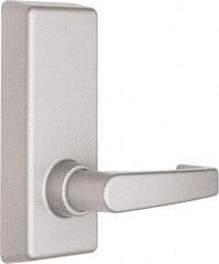 Precision - 7" OAL Reversible Unrated Flatbar - 32 to 36" Door Width, Painted Aluminum Finish, Grade 1, Reliant Series - Exact Tool & Supply