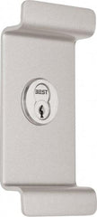 Precision - 6" OAL Reversible Unrated Flatbar - 32 to 36" Door Width, Painted Aluminum Finish, Grade 1, Reliant Series - Exact Tool & Supply