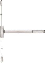 Precision - 36" OAL Right Hand Reverse Fire Rated Flatbar - 32 to 36" Door Width, Satin Stainless Steel Finish, Grade 1, Apex Series - Exact Tool & Supply
