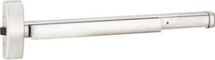 Precision - 36" OAL Right Hand Reverse Fire Rated Flatbar - 32 to 36" Door Width, Satin Stainless Steel Finish, Grade 1, Apex Series - Exact Tool & Supply
