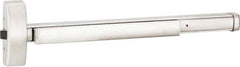 Precision - 48" OAL Right Hand Reverse Fire Rated Flatbar - 32 to 48" Door Width, Satin Stainless Steel Finish, Grade 1, Apex Series - Exact Tool & Supply