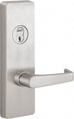 Precision - 10" OAL Reversible Unrated Flatbar - 32 to 36" Door Width, Satin Stainless Steel Finish, Grade 1, 2100 Series - Exact Tool & Supply