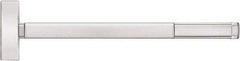 Precision - 36" OAL Reversible Unrated Flatbar - 32 to 36" Door Width, Satin Stainless Steel Finish, Grade 1, 2100 Series - Exact Tool & Supply