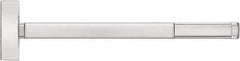 Precision - 36" OAL Reversible Unrated Flatbar - 32 to 36" Door Width, Satin Stainless Steel Finish, Grade 1, 2100 Series - Exact Tool & Supply