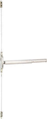 Precision - 36" OAL Reversible Unrated Flatbar - 32 to 36" Door Width, Satin Stainless Steel Finish, Grade 1, 2100 Series - Exact Tool & Supply