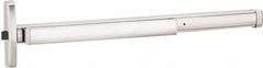 Precision - 36" OAL Reversible Unrated Flatbar - 32 to 36" Door Width, Satin Stainless Steel Finish, Grade 1, 2100 Series - Exact Tool & Supply