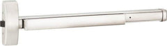Precision - 48" OAL Right Hand Reverse Fire Rated Flatbar - 32 to 48" Door Width, Satin Stainless Steel Finish, Grade 1, Apex Series - Exact Tool & Supply